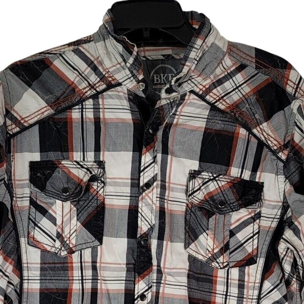 Buckle BKE Shirt Mens Large Plaid Snap Button Standard Fit‎ Long Sleeve Western